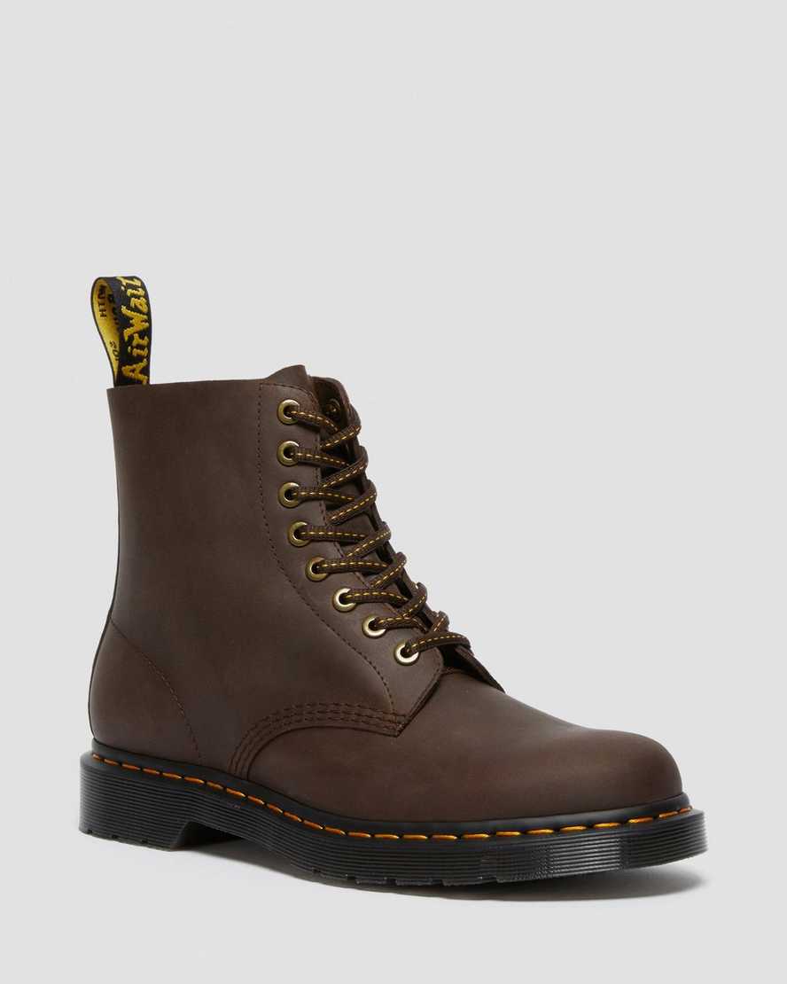 Dr. Martens 1460 Pascal Nahka Miesten Nauhalliset Nilkkurit - TummanRuskea Nilkkurit [673-BKWNRA]